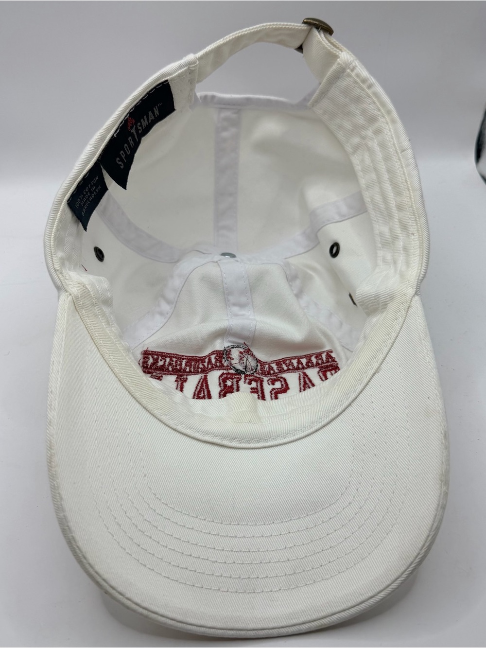 Arkansas Razorbacks Baseball White Cap with Red Embroidery - Picture 6 of 8